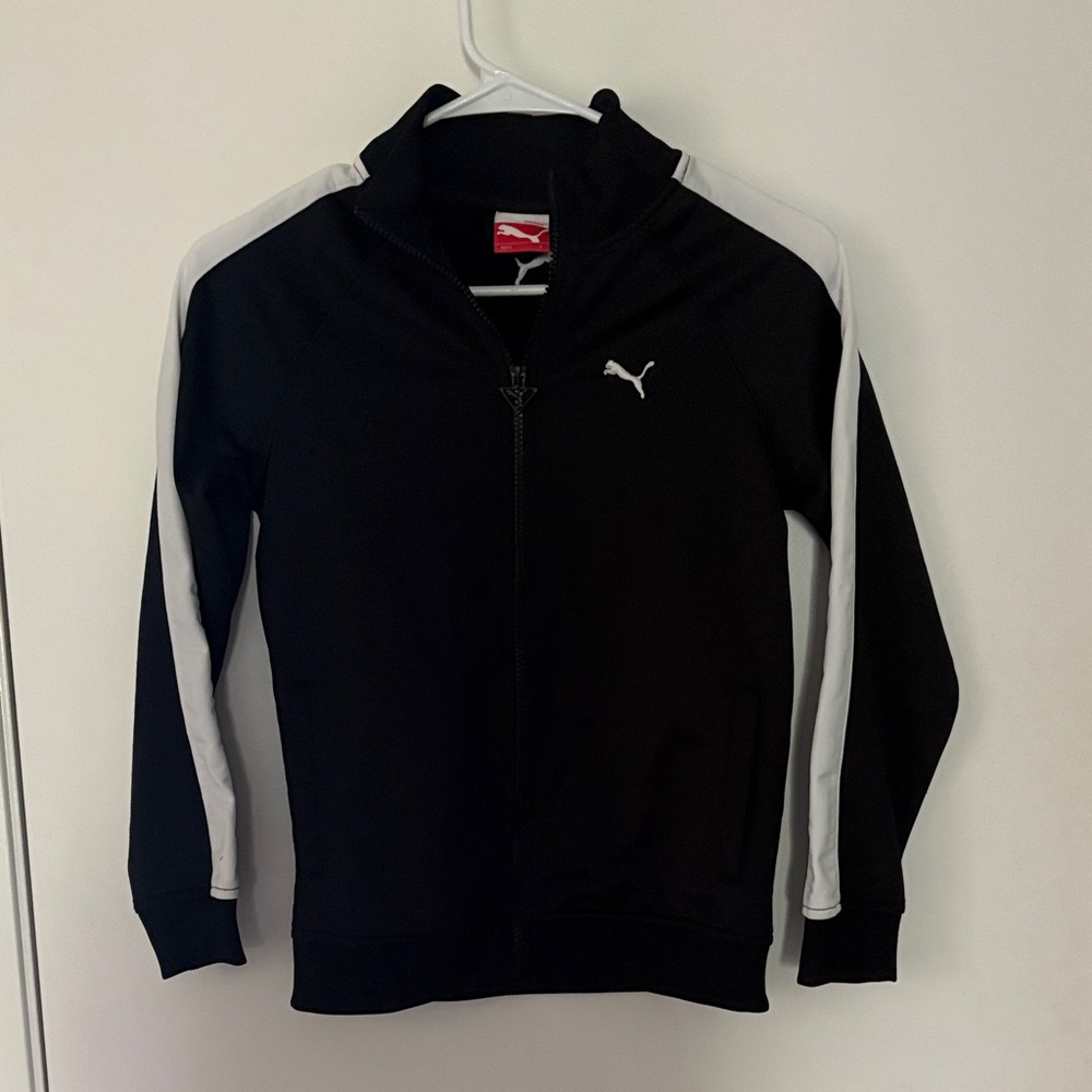 Puma Black Jacket with White Stripes